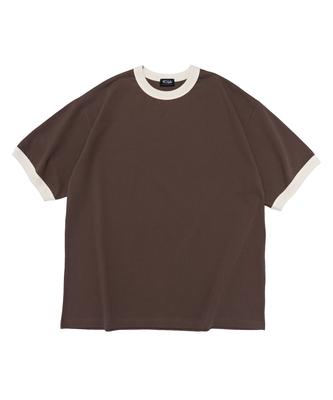 CARGOBROS Washed Oversized Ringer T-Shirt (Brown)