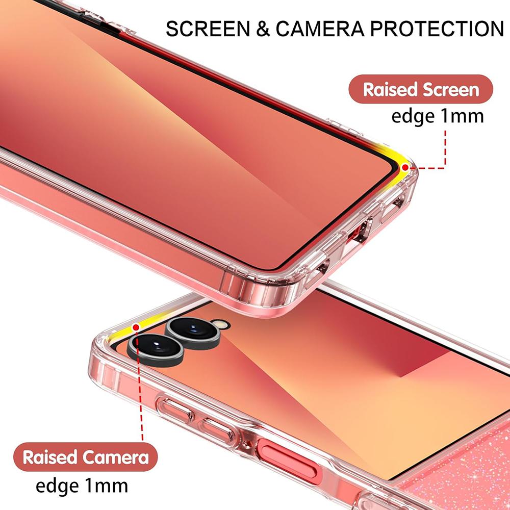 Transparente Glitzer-Stern-Kreis-Magnet-Hülle für Samsung Galaxy Z Flip 8/7/6/5 Sternenhimmel Kabelloses Ladecover