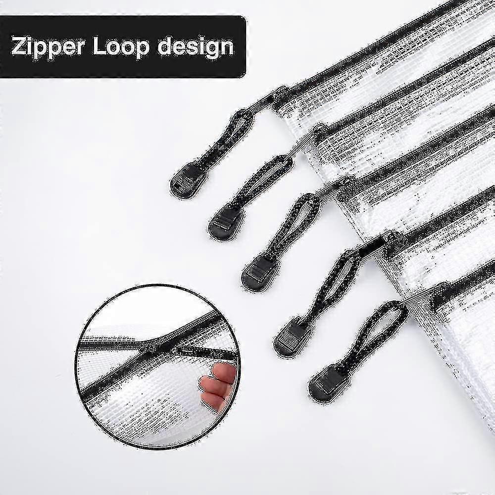 10pcs A3 Plastic Mesh Zipper Pouch Water-resistant Zip Bag For School Office Supplies, Puzzles & Games Organizing Storage - RiRi