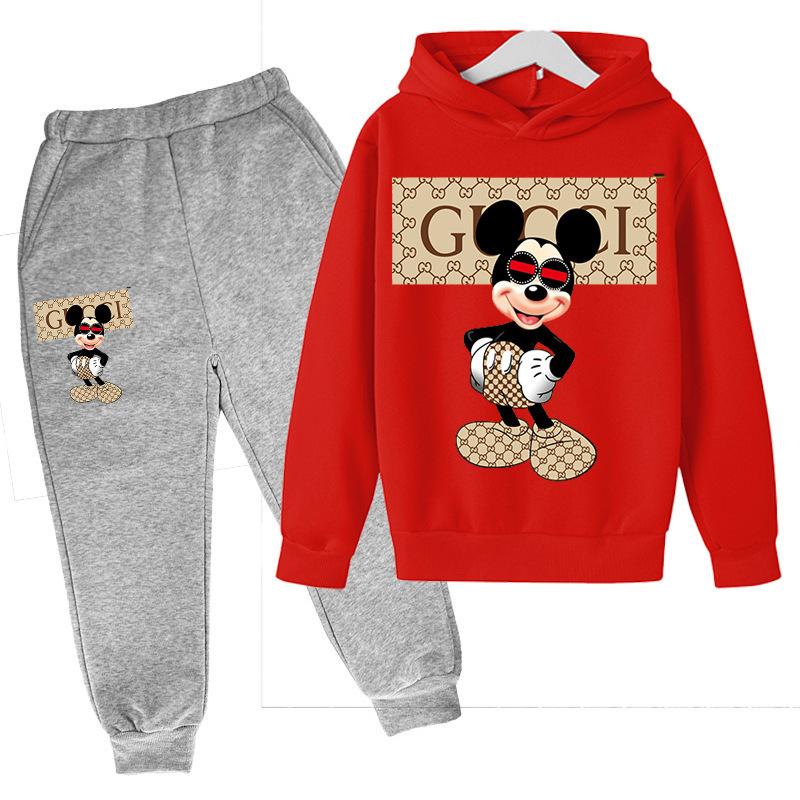 Disney Authentic Mickey Mouse Hoodie & Sweatpants - 2025 Kids' Casual New Year Outfit