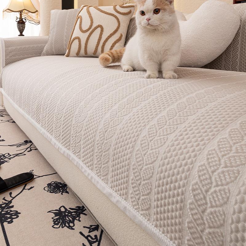 Cool Doudou Non-Slip Sofa Cushion  Summer New One-Piece Fixed Non-Slip Anti-Cat Scratch Straight Edge Sofa Seat Cushion