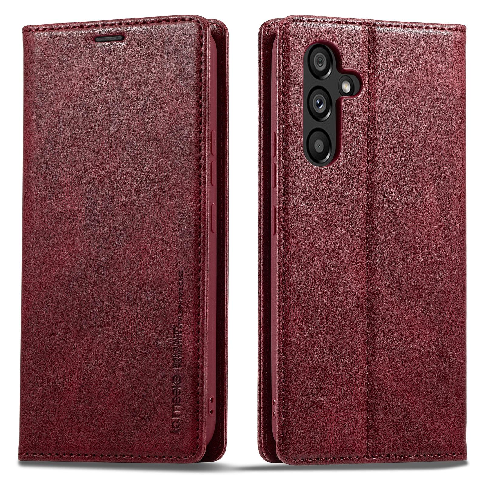 

LC.IMEEKE Для Samsung Galaxy A54 5G Чехол-кошелек из ПУ кожи с RFID-блокировкой и подставкой Red