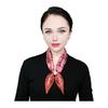 Satin Neck Scarf Irregular Geometric Pattern Wrinkle-resistant Scarf with Magnetic Imitation Pearl Buckle Outfit Accessory