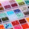 4 Grid Box Mixed Color 6mm 440pcs Acrylic Bead Jewelry Making Kit, Handmade DIY Bracelet Necklace Gift Making