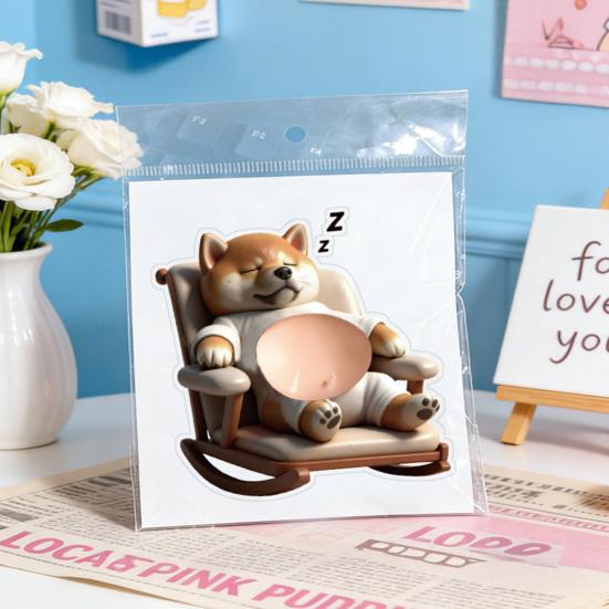 1/4Pcs Anti-Collision Sticker Soft Elastic Dog Belly Design Stress Relief Toy Kids Adults Portable Decompression Tool