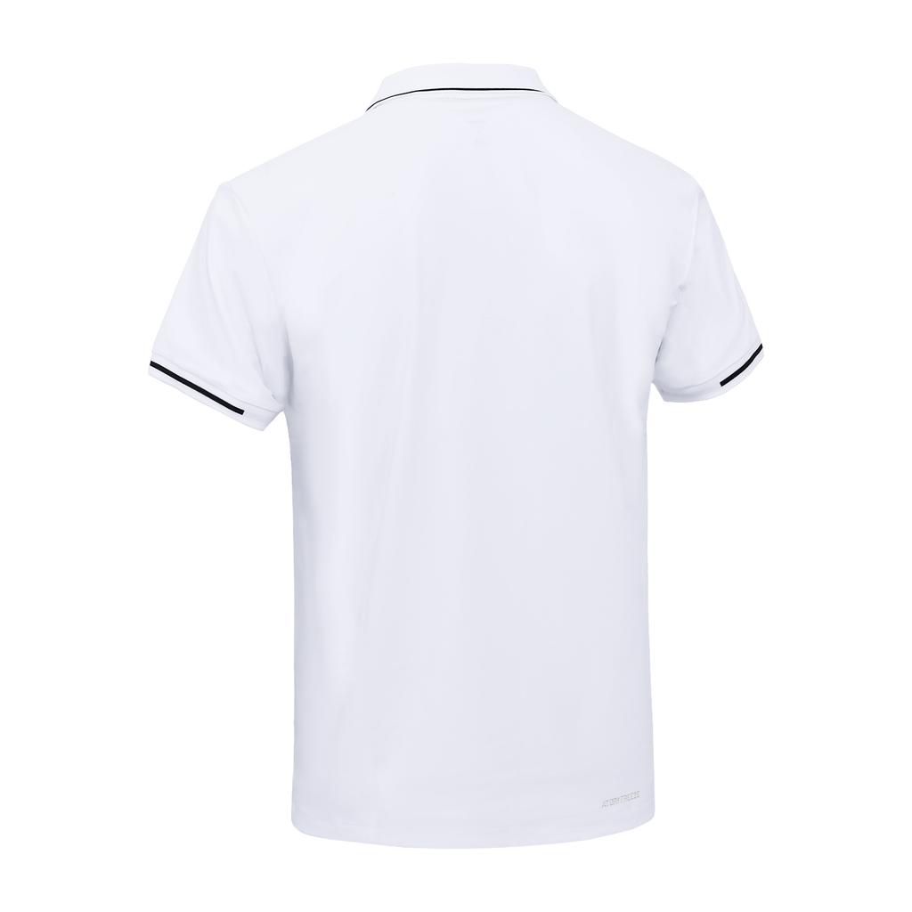 Li Ning Sports Lifestyle Series Solid Color Casual Breathable Straight Leg Sports Polo Shirt Men Tops White APLU771-2