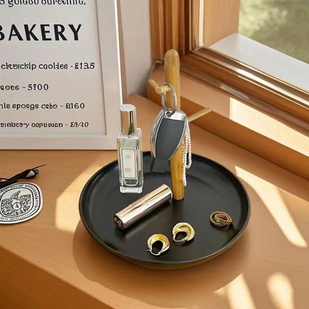 Creative Storage Tray Wooden Jewelry Display Plate Multi-Function Bathroom Shelf  Candy