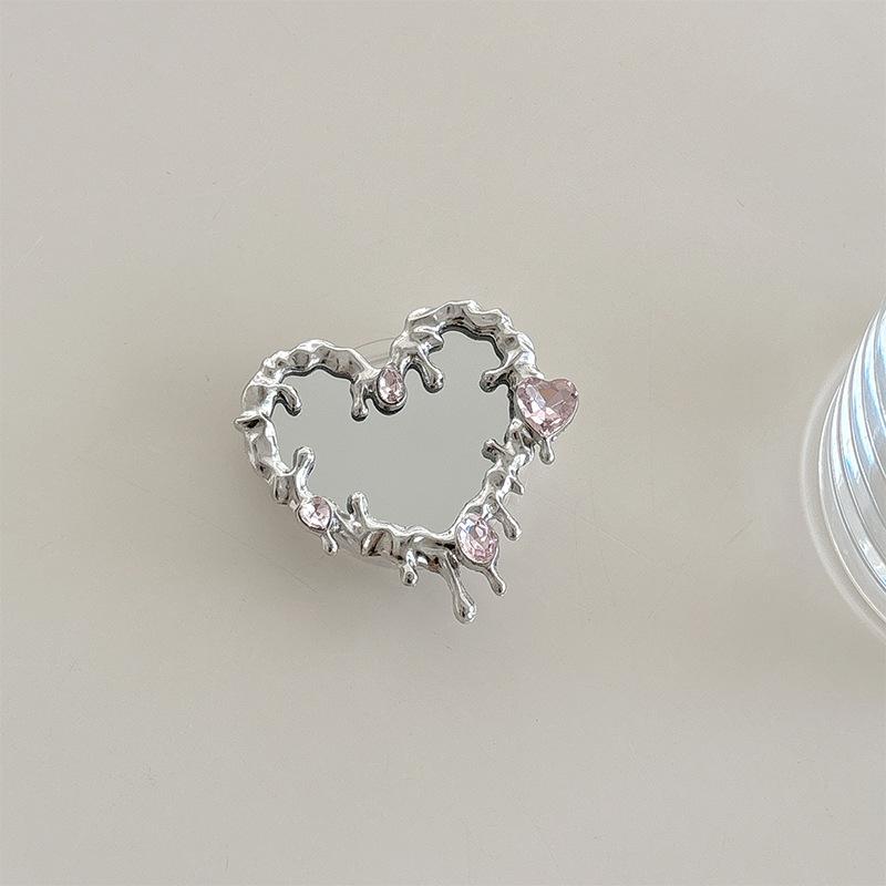 Creative Love Personalized Butterfly Mirror Mobile Phone Airbag Bracket Magnetic Back Sticker Women S Makeup Mirror Wind Desktop