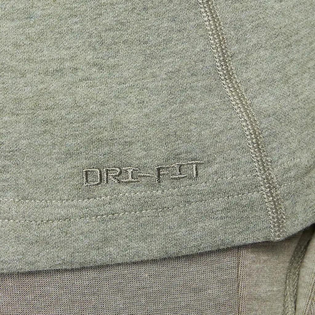 Nike Primary Logo Embroidered Quick-Dry Crew Neck Short Sleeve T-Shirt Men Tops Light-Army-Green Color-Block DV9832320