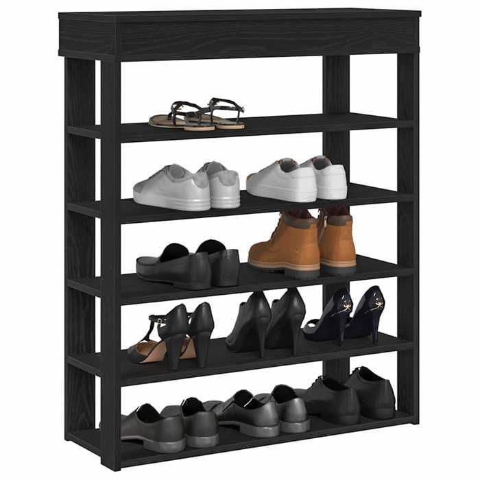 VidaXL Black Shoe Rack 80x30x98 Cm Engineered Wood, Shoe Storage, Shoe Storage Cabinet, 859933