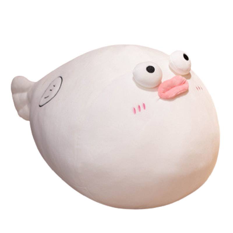 

Рыба фугу-колбаса Смешная губа Рыба с большими глазами Плюшевая игрушка Мягкая кукла Подушка для обнимания 30cm белый