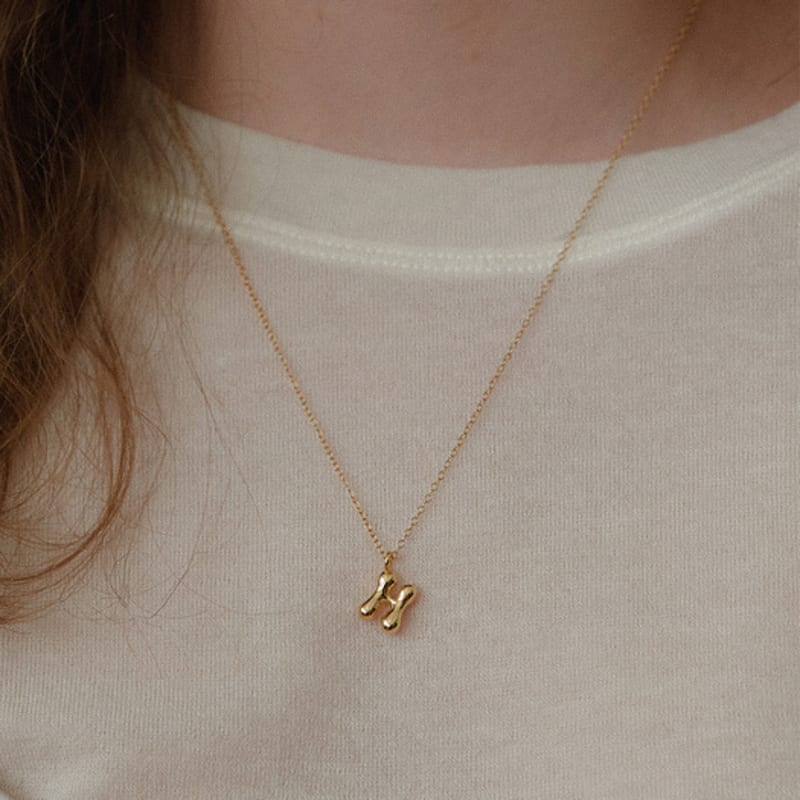 leeENoir Mini Flow Initial Necklace (2color)