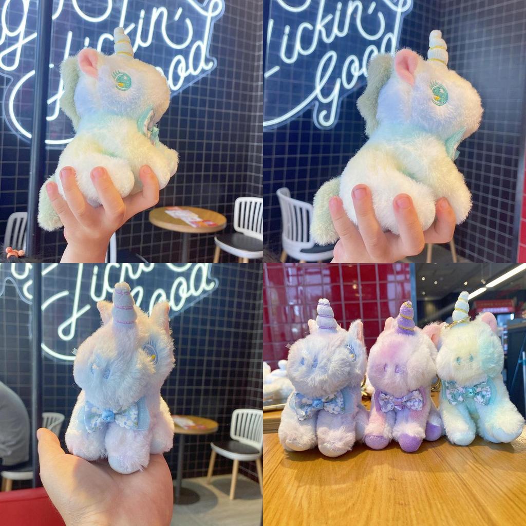 Unicorn Plush Keychain With Bow Decoration And Bright Colors For Kids And Collectors