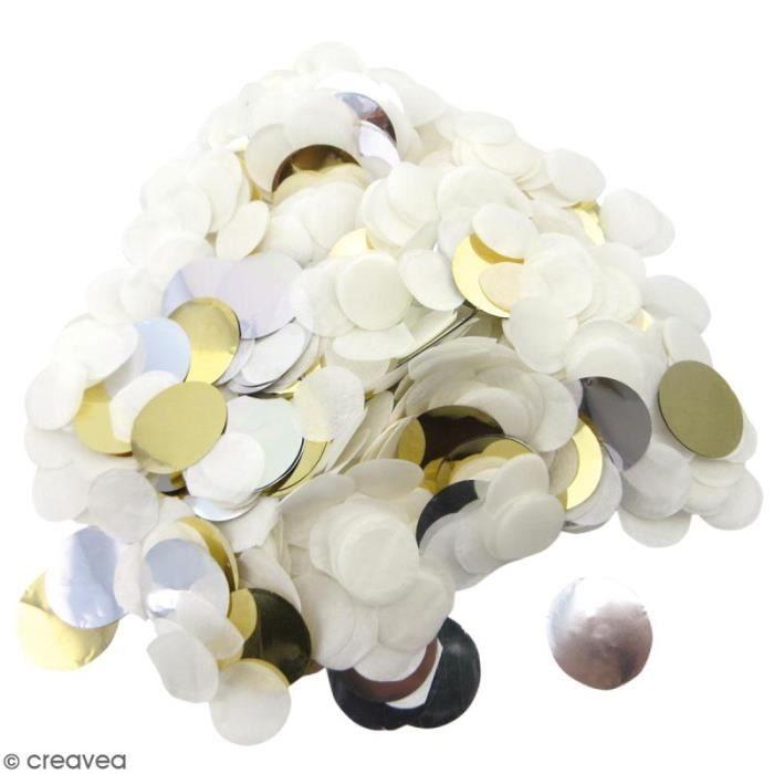 Confettis ronds - RICO DESIGN - Blanc - 20 g - Décoration de table - Mixte