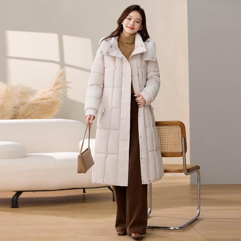 New Down Cotton Clothes Women's Long Loose and Long Over the Knee Thickened Hooded Winter Warm Jacket