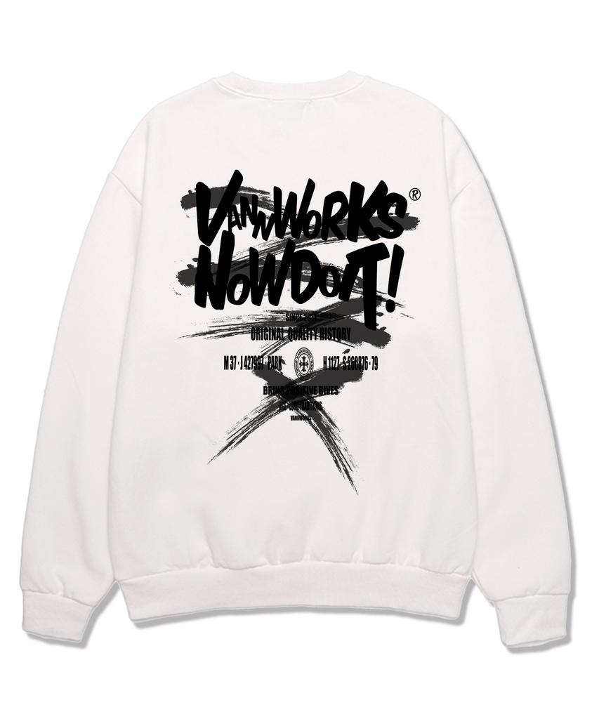 VANNWORKS Do It Painting Oversized Sweatshirt (Vls0091) White