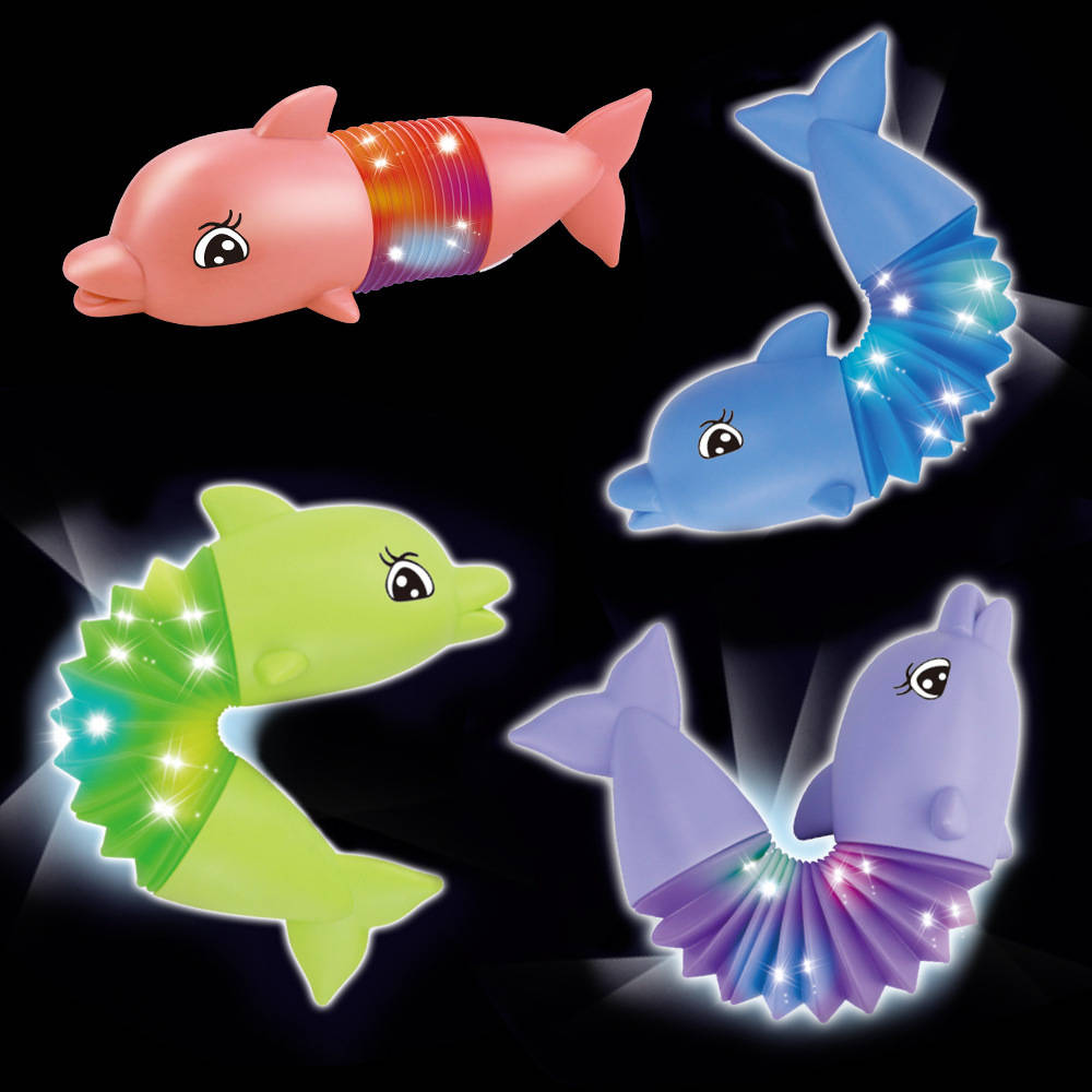 Sensory Caterpillar Dolphin Anti-Stress Pop Tube LED Luminous Toy
