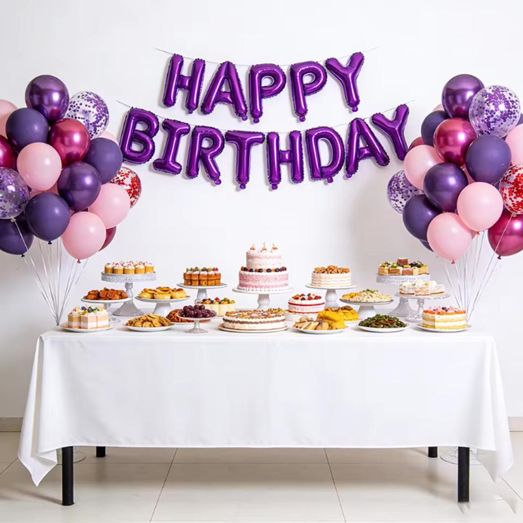10inch 50pcs Purple and Pink Balloon Set with Confetti, Suitable for Weddings, Birthdays, Themed Parties, Family Gatherings