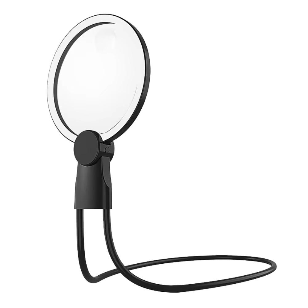 

Handheld Hands Free Magnifier 3 Color LED Lights 10X Illuminated Magnifier Work чорний
