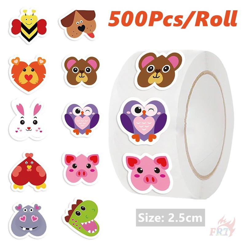 

500 шт./рулон наклейки для детей в форме сердца с животными - DIY скрапбукинг альбом декор запечатывание этикетки наклейки