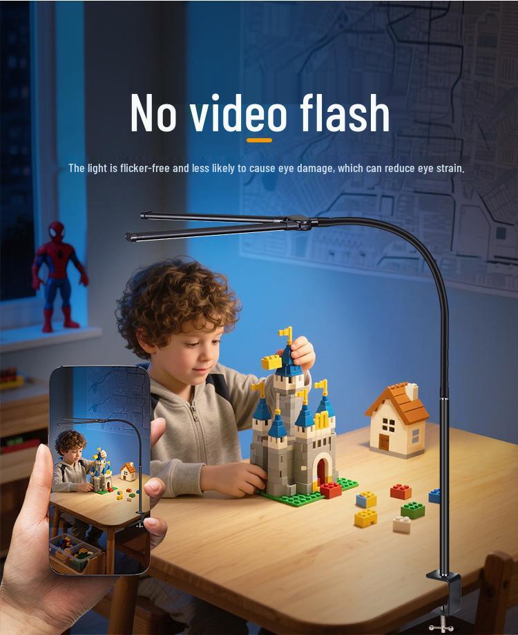 Doppelkopf LED Schreibtischlampe mit Augenschutz für Studium & Büro