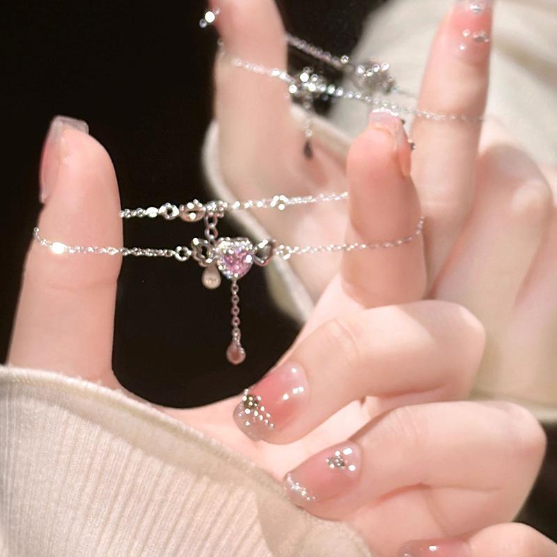 Elegante Pulsera de Corazón de Circonita y Perla para Mujer
