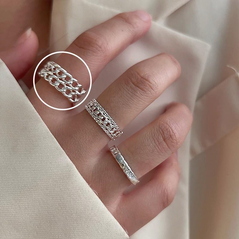 Korean Style Irregular 925 Sterling Silver Women's Versatile Ring, Non-Fading Niche Ins Design