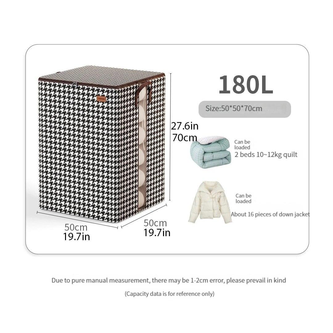 

Складной ящик для хранения одеял большой емкости с видимым пылезащитным мешком Ящик для хранения одеял Пылезащитные органайзеры Нетканая сумка для экономии места в гардеробе