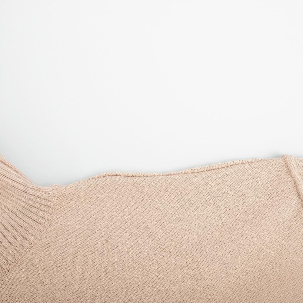 Women's New Autumn  Winter Patchwork Turtleneck Sweater Casual Oversized Thick Knit Pullover Sweatshirts for Women