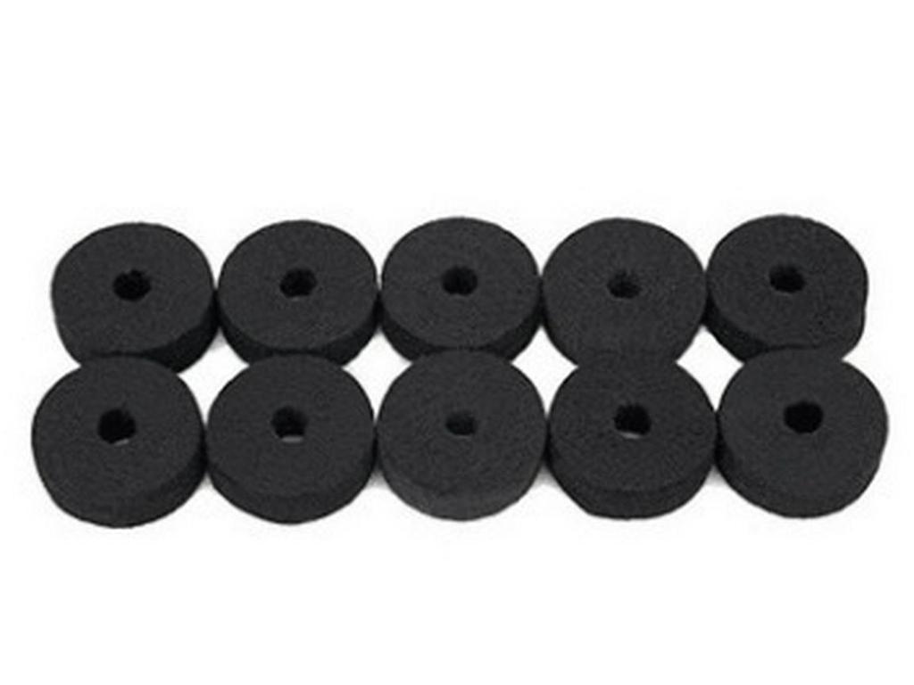 Drum Set Cymbal Felt Pads, 10-Pack (Gray/Black) - Musical Instrument Accessories