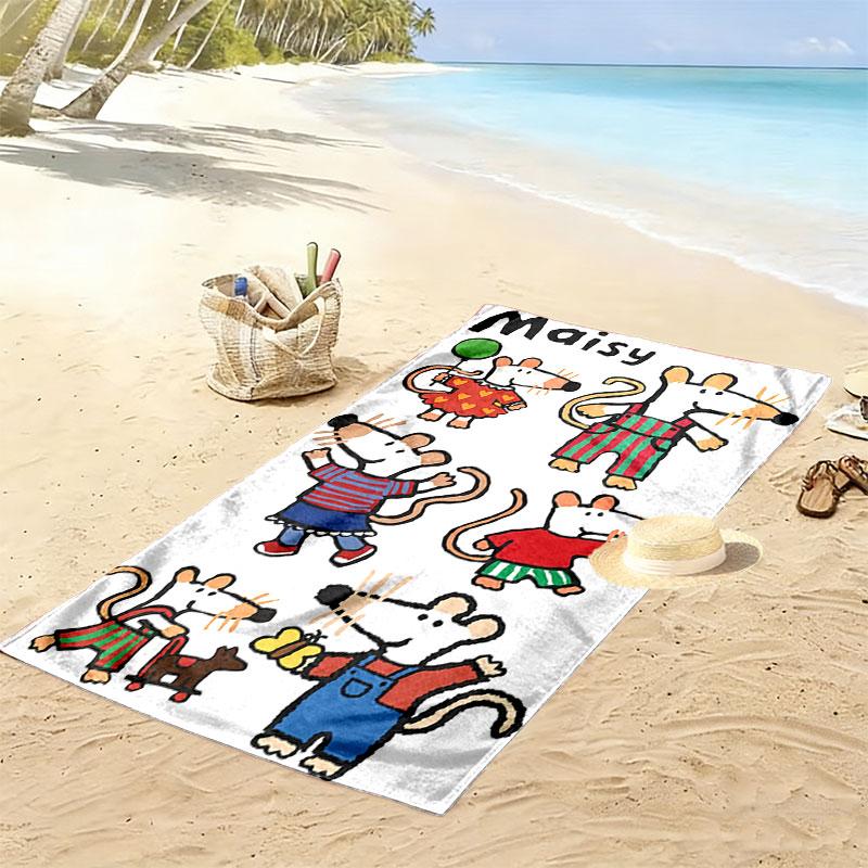 Asciugamano da Spiaggia Maisy Mouse, Asciugamano Grande Morbido ad Asciugatura Rapida per Spiaggia Campeggio Nuoto