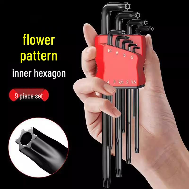 Extended Black Diamond Star T50 Hex Key & 5-Petal Hex Socket Wrench Set
