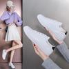 2024 Women's Korean Style Casual White Running Shoes - Autumn/Winter Trendy Flat Sole