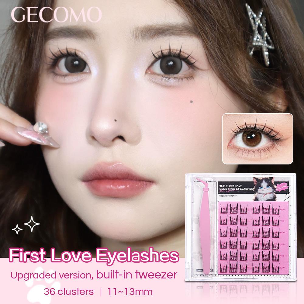 GECOMO Comic Series False Eyelashes Cluster Self-Adhesive Reusable no glue lashes, Waterproof