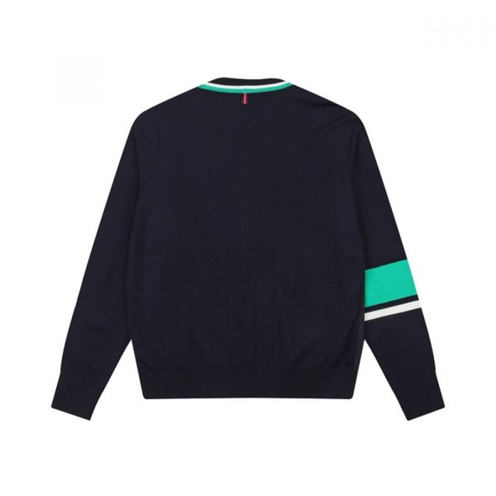 Onoff Men S Woven Color Block Cardigan Of2803ga Navy