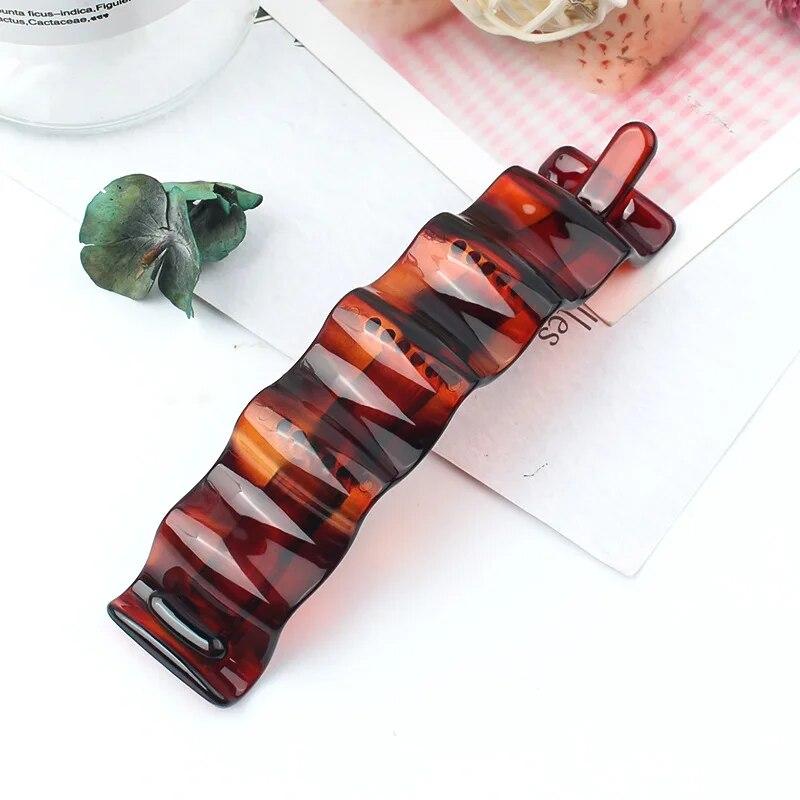 Frosted Ponytail Clip Jelly Color Hair Clip Women Acrylic Wave Banana Clip Hairpin Ponytail Twist Clip Style Headwear