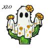 Holiday Party Favor Halloween Cartoon Ghost Enamel Brooch, Spooky Metal Lapel Pin, Jewelry Accessory Sweater Cardigan Coat Suit Scarf Decor, Men Women