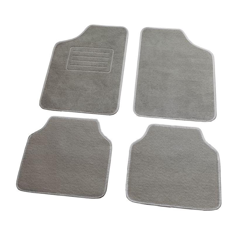 Thick Suede Foot Mat Universal Car Foot Mat Non-Slip Mat Surrounded by Protective Pad Flame Retardant Foot Mat Waterproof and Hard-Wearing Beige Shearling (Universal 4-Piece Set)