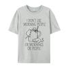 I Hate Morning People And Mornings And People Coffee Cat Cotton Unisexs Casual Unisex Tshirt Camisa Tops Shirt Retro Unique