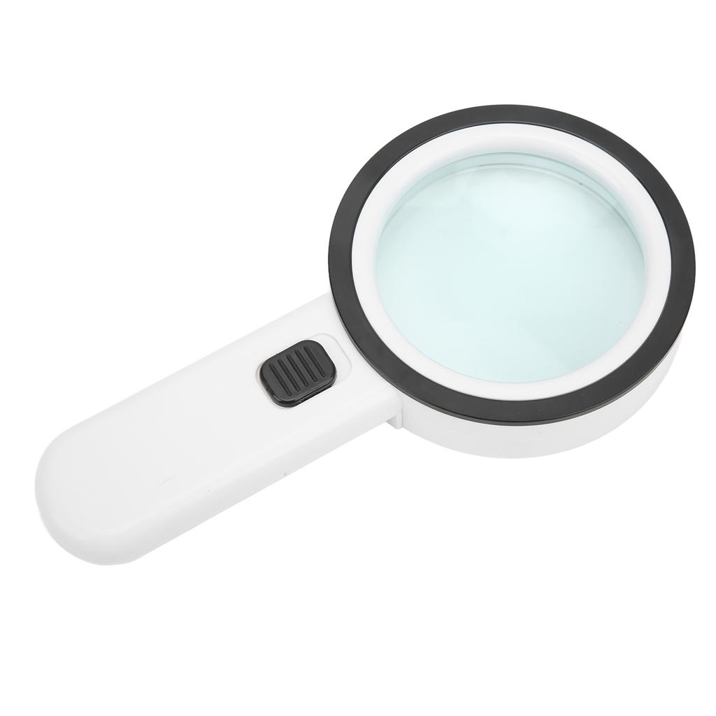 8cm 30X Handheld Optical Glass Magnifier High Power Magnifying Glass with 12 LED Lights