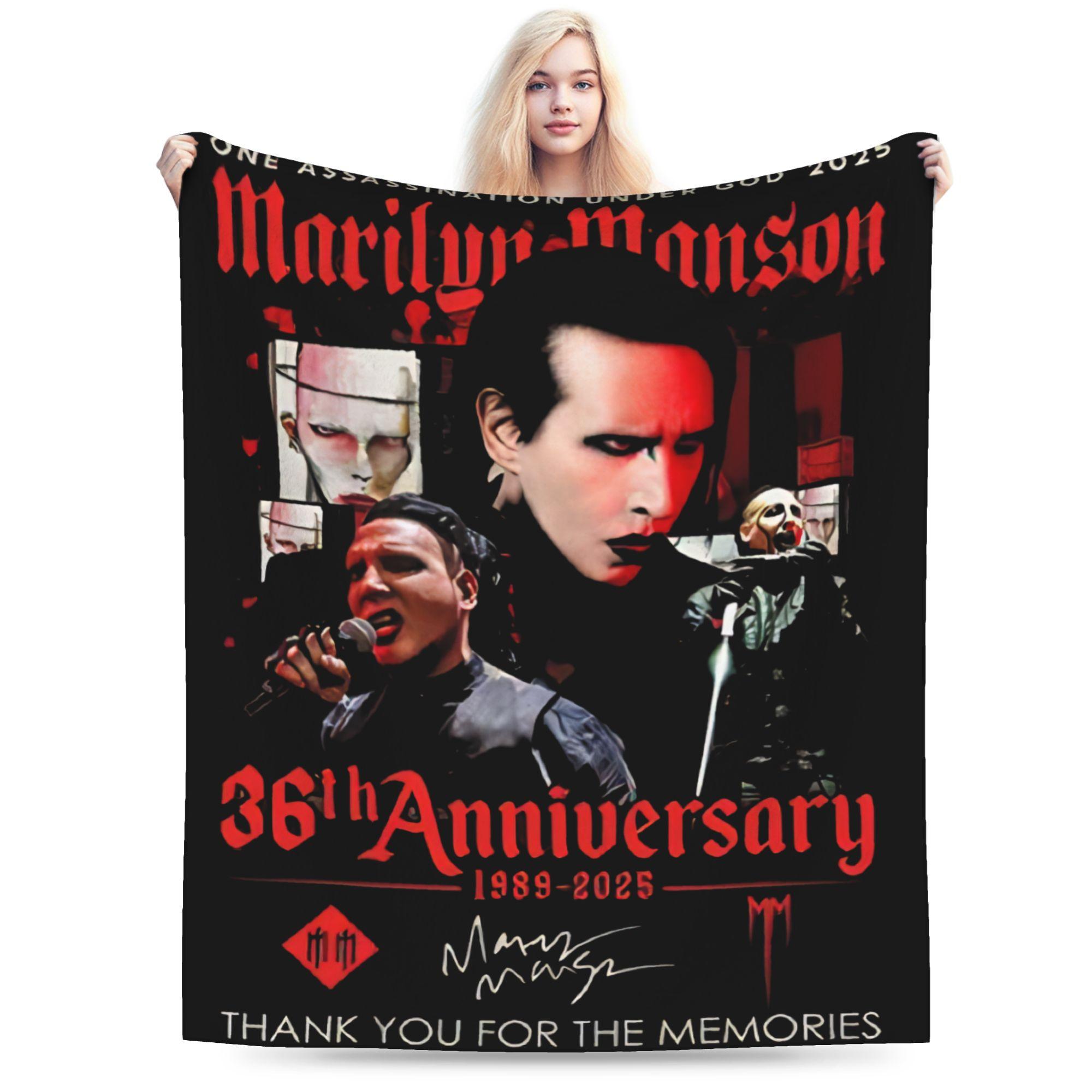

Marilyn Manson Music Tour Print Blanket For Men Women Cozy Soft Throw Blankets for Couch 50x60 Inches Multi-size 75x90cm