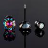 1pair Round CZ Screw Flat Back Earrings STAINLESS STEEL Hypoallergenic for Sensitive Ears for Women Men