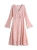 Plus Size Women's French Lace Dress, Long Sleeve, Waist-Cinched, Elegant and Slimming, Fits 130-300 Jin