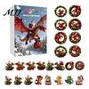 Christmas Advent Calendar 2026 Dragon Calendar, 24Pcs Acrylic 2D Ornament Set with Daily Surprise Gift Box Designs, Tree Hanging Decor, Holiday