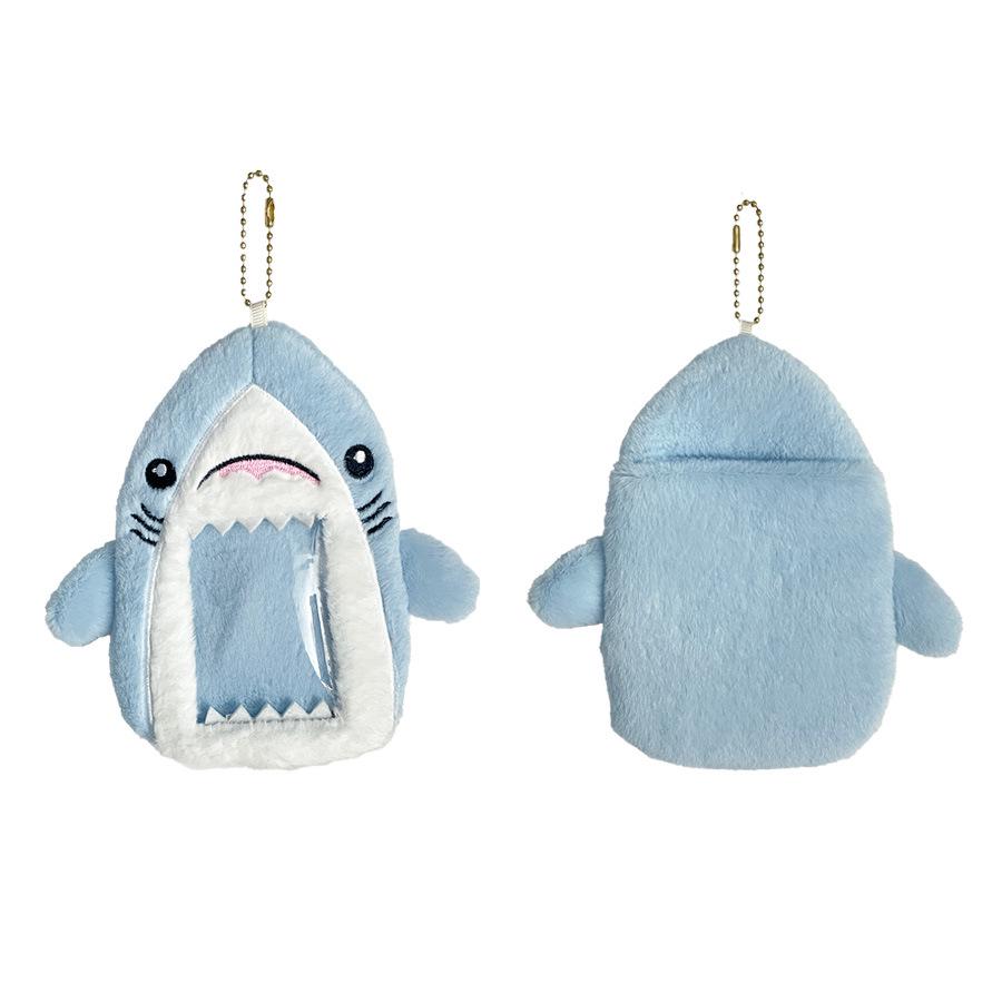 Cute Shark Plush Card Holder: Idol Photo Protector & Stuffed Toy Pendant