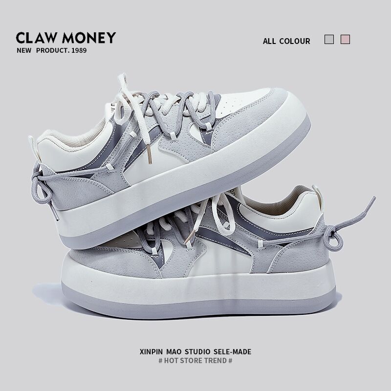 2025 spring and autumn thick-soled little white shoes women's shoes INS tide board shoes niche design sports board shoes casual canvas shoes