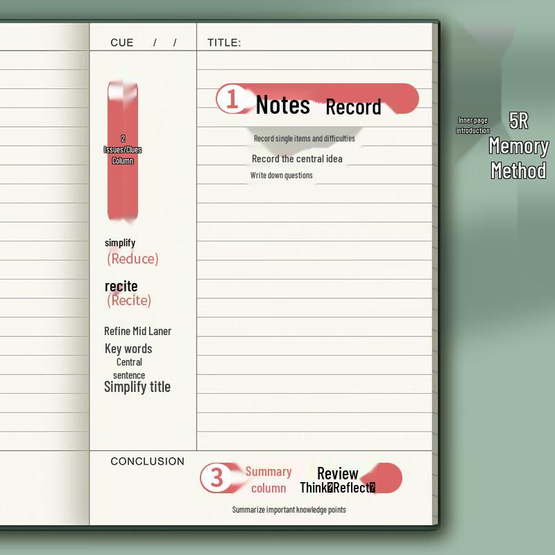 B5 Soft Cover Cornell Study Notebook