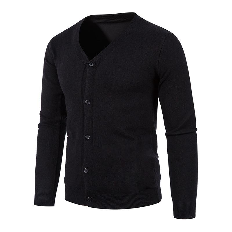 Cardigan Sottile da Uomo Casual a V Scollo a Manica Lunga in Maglia