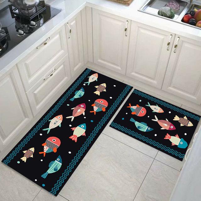 Washable Kitchen Floor Mat Parlor Carpet Bedroom Long Rug Bathroom Entrance Doormat Toilet Anti -Slip Anti -Fatigue Absorbent Mats 
