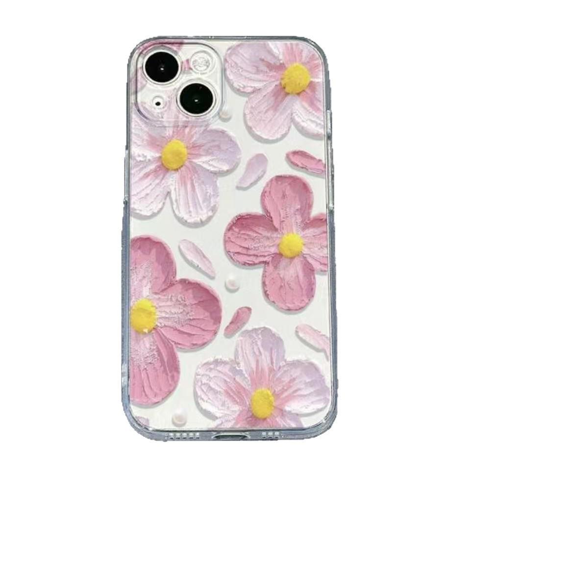 

Чехол для iPhone 11/12/13/14 Pro и 17 Pro Max с картиной маслом «Цветы» iPhone 12 Mini